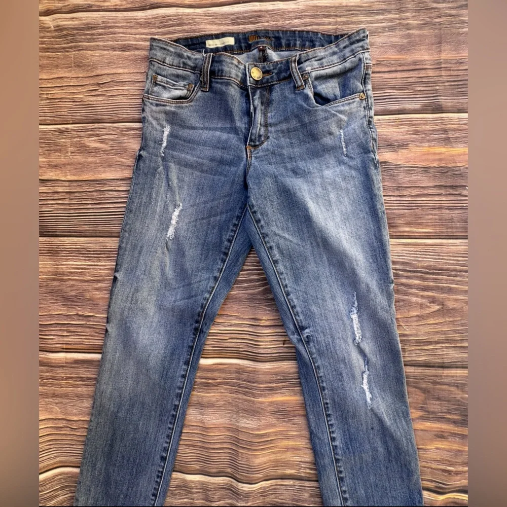 Kut From The Kloth Reese Ankle Straight Leg Jeans Women’s Sz 4 Blue Distressed - Picture 8 of 10
